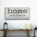 Personalized Home Compass Coordinates Canvas Wall Sign - thewrightstore