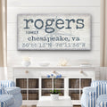 Personalized Home Name Coordinates Canvas Sign - thewrightstore