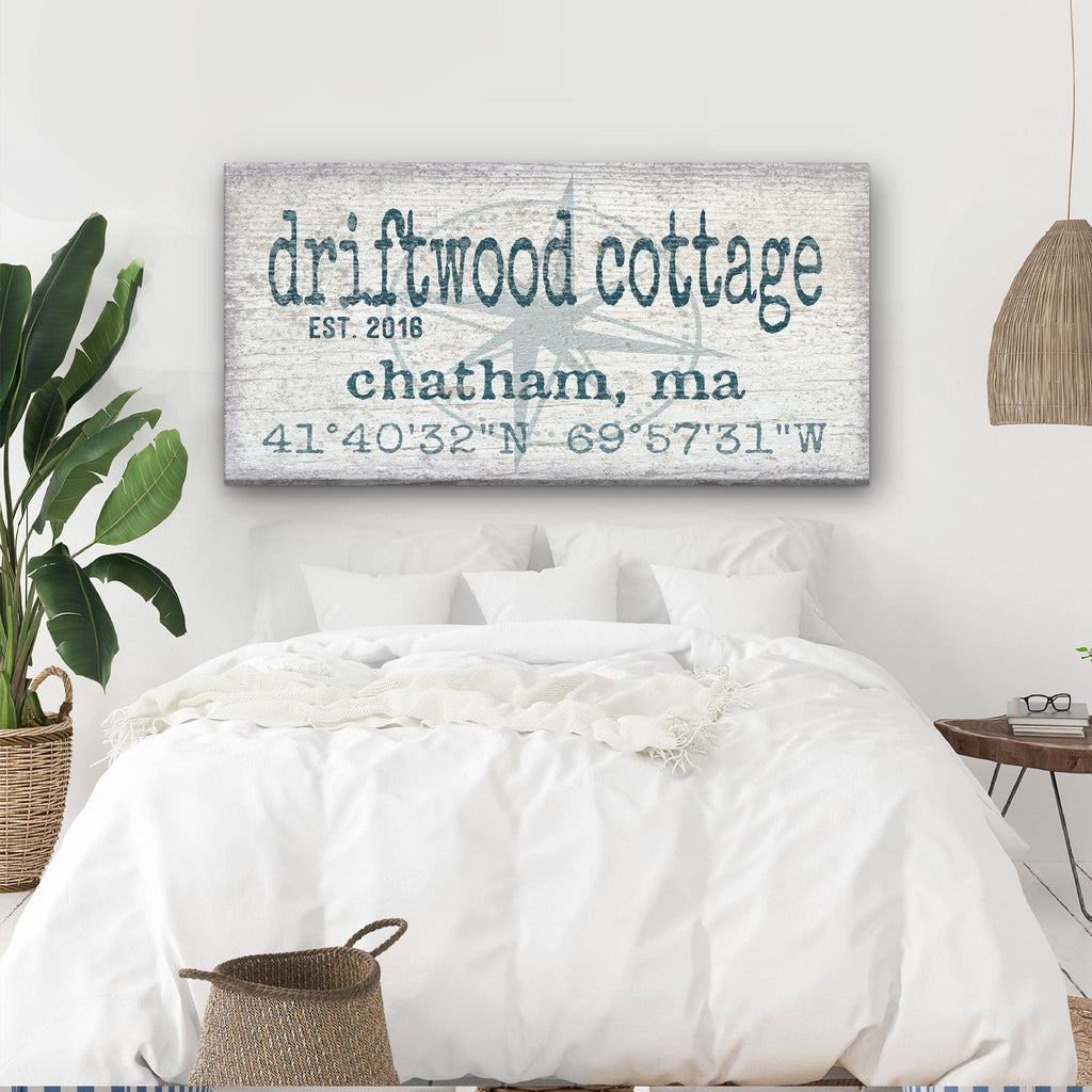 Personalized Home Name Coordinates Canvas Sign - thewrightstore