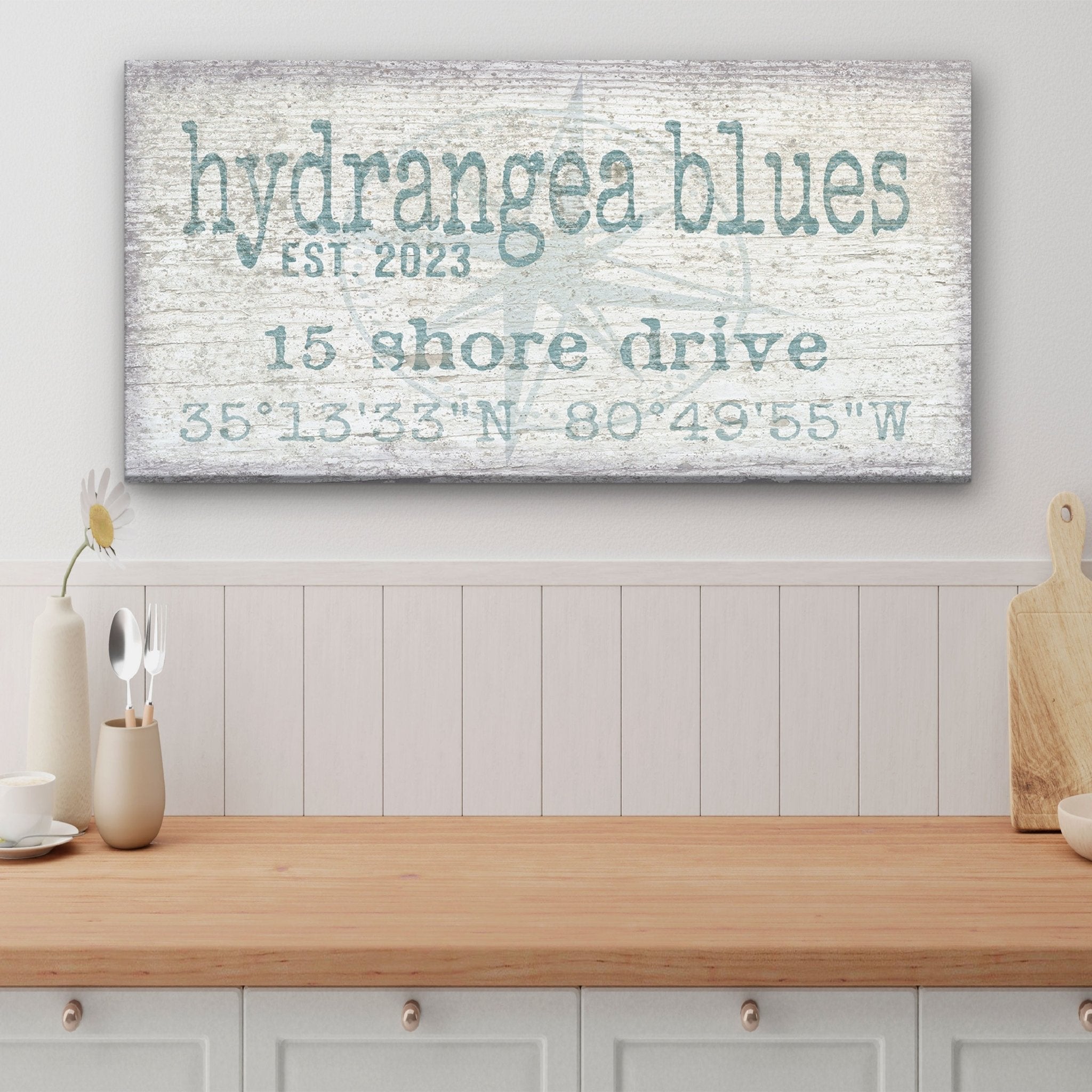Personalized Home Name Coordinates Canvas Sign - thewrightstore