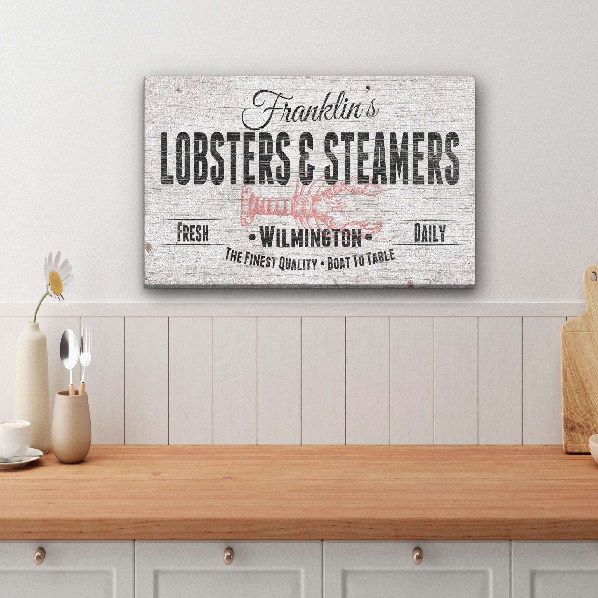 Personalized Lobster & Steamers Restaurant Canvas Sign - thewrightstore
