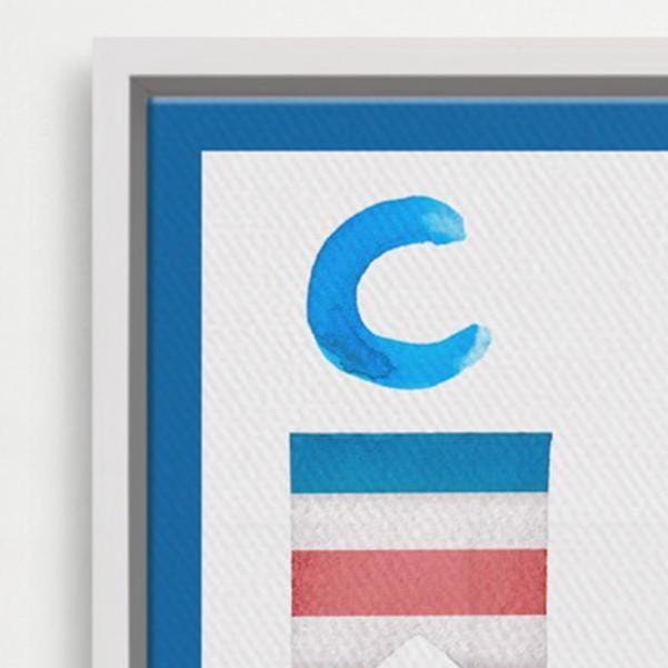 Personalized Nautical Flag Kid's Name Framed Canvas Print - thewrightstore