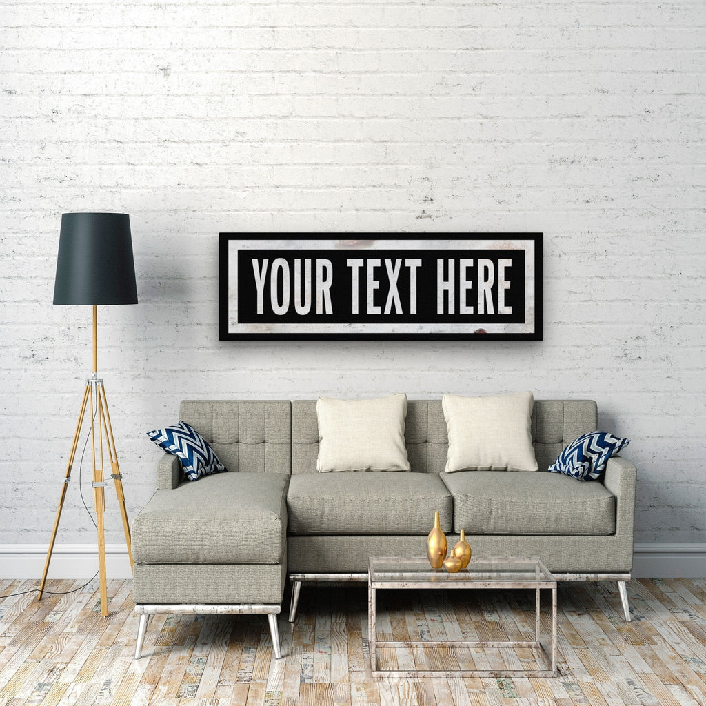 Personalized One Way Wall Hanging | Clean & Distressed Metal Look - thewrightstore