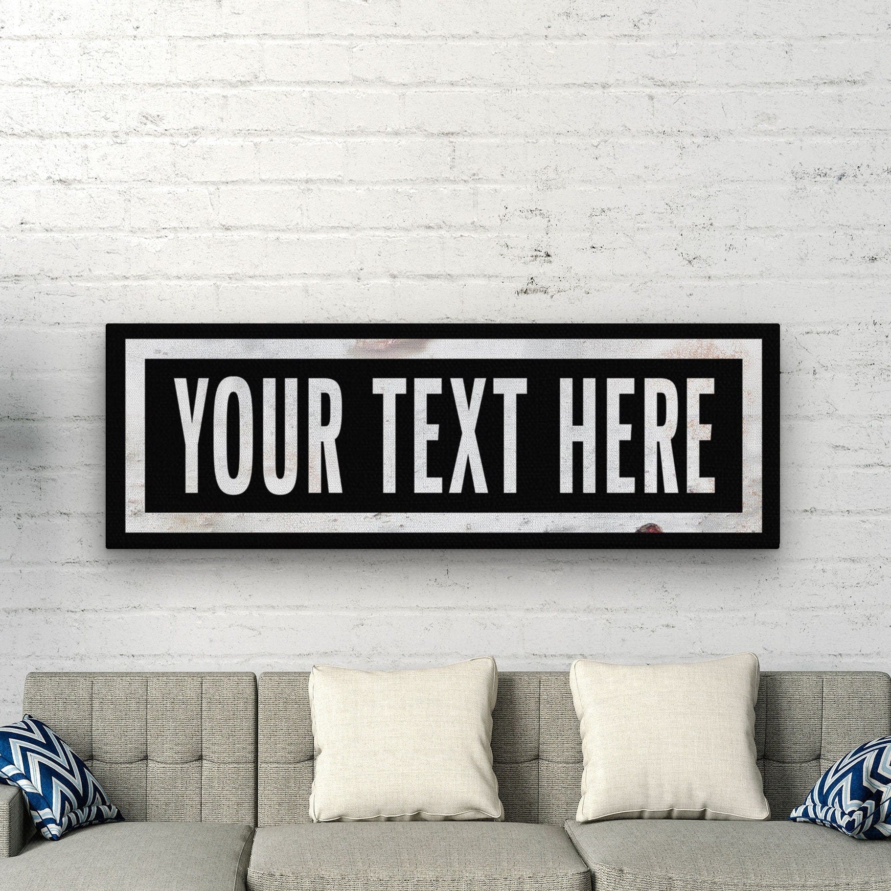 Personalized One Way Wall Hanging | Clean & Distressed Metal Look - thewrightstore