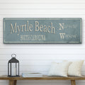 Personalized Rustic City Town Canvas Sign with Latitude Longitude Coordinates - thewrightstore