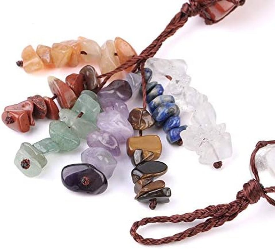 Pinklife 1PCS 7 Chakra Car Ornament - Gemstone Reiki Healing Crystal Tassel Wall Hanger for Spiritual Meditation, Window Decoration, and Feng Shui Good Luck in Yoga Practices - thewrightstore