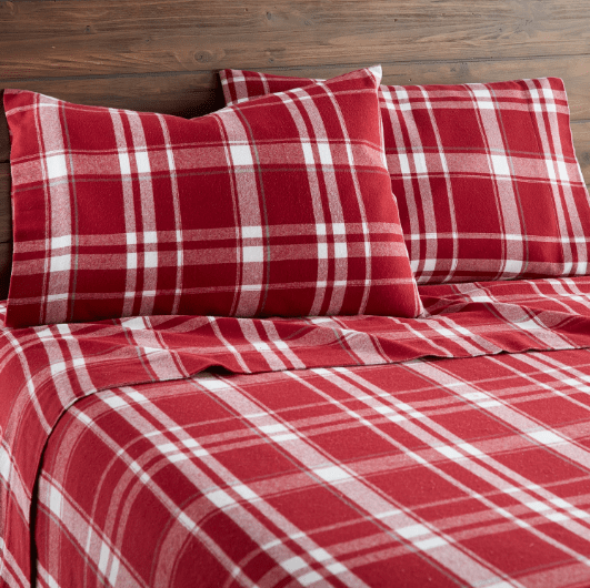 Plaid Organic Flannel Sheet Set - thewrightstore