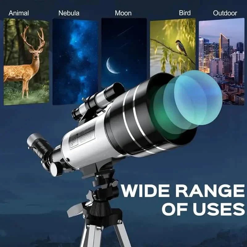Portable Astronomical 150X Telescope 70mm Aperture Telescope Monocular With Tripod - thewrightstore