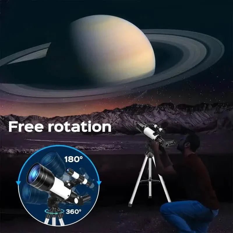 Portable Astronomical 150X Telescope 70mm Aperture Telescope Monocular With Tripod - thewrightstore