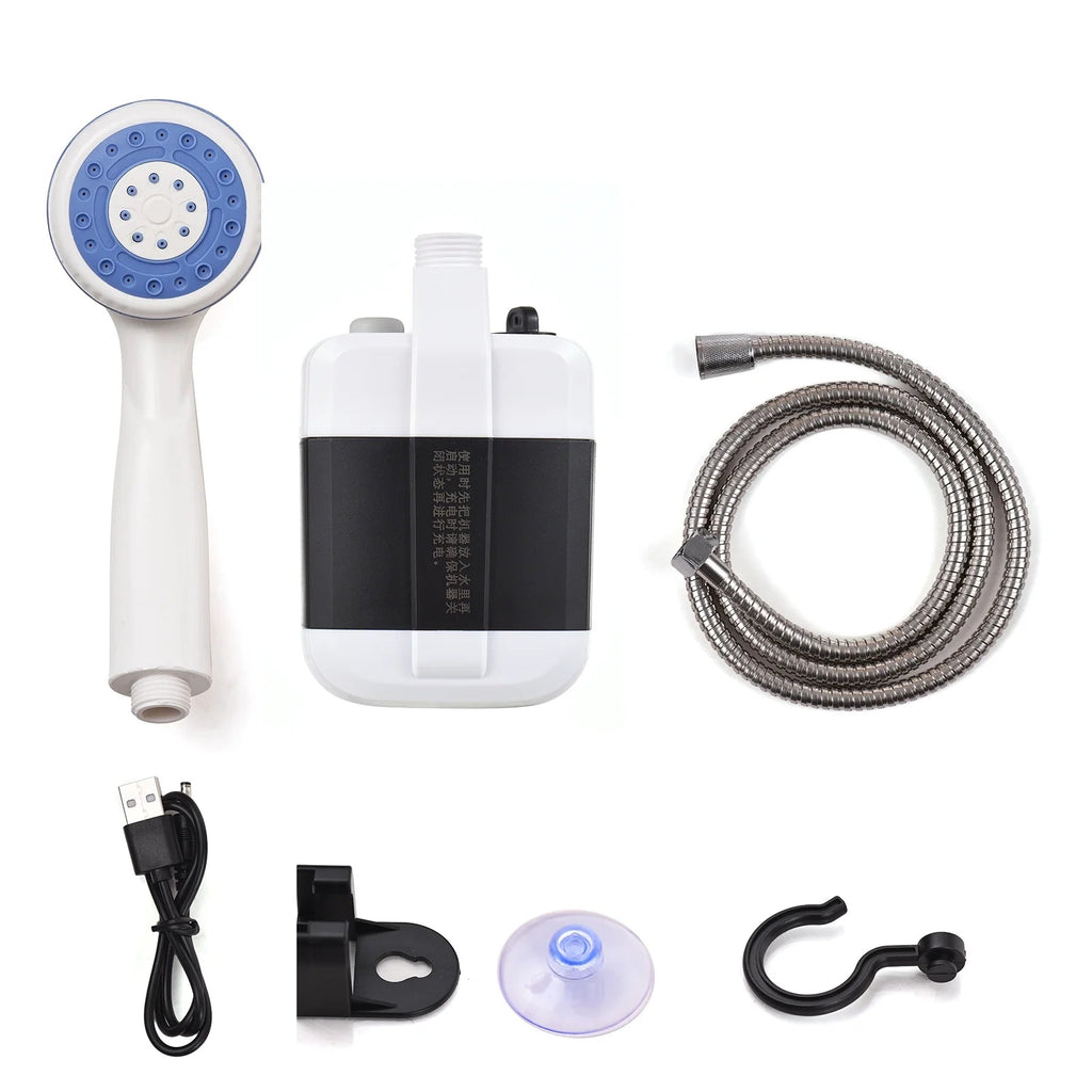 Portable Camping Shower Outdoor USB Rechargeable Electric Shower Pump for Camping Car Washing Gardening Pet Cleaning - thewrightstore