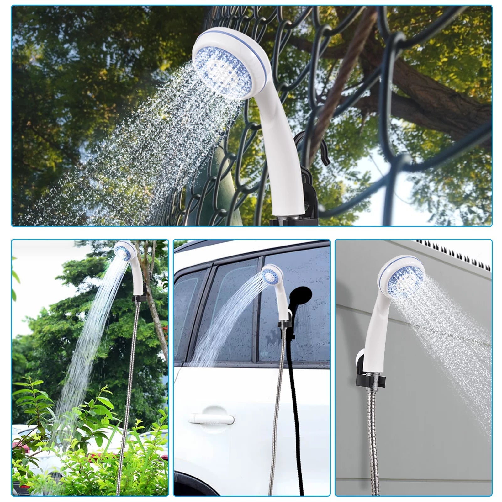 Portable Camping Shower Outdoor USB Rechargeable Electric Shower Pump for Camping Car Washing Gardening Pet Cleaning - thewrightstore