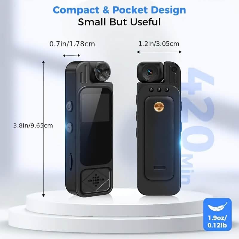 Premium Portable Body Camera Recorder – HD, SD Card Compatible - thewrightstore