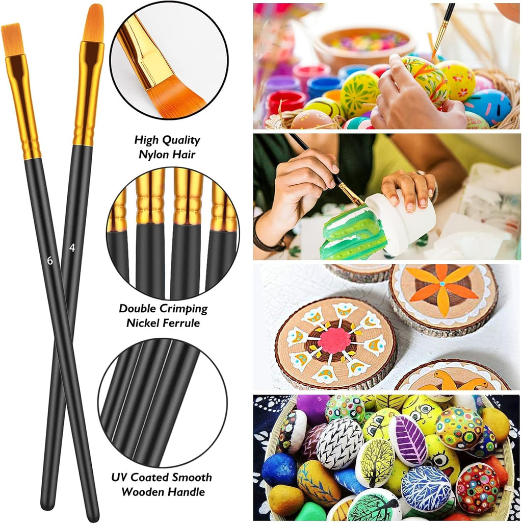 Professional Paint Brush Set - 30 Pieces for Acrylic, Oil, and Watercolor Painting - Versatile Artist Brushes for Body, Face, Rock, and Canvas - Ideal for Adult Art and Craft Projects - Black - thewrightstore