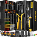 Professional Waterproof Automotive Electrical Connector Crimping Tool Kit with 1/2/3/4 Pin Plugs, Ratchet Crimper for 24–14 AWG Wires, Including Removal Tools for Car, Truck, RV, and Boat Wiring Harnesses - thewrightstore