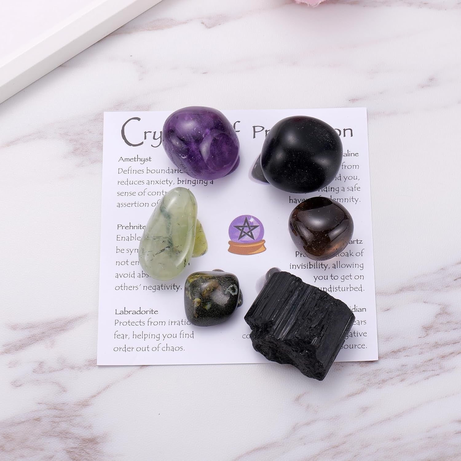 Protection Crystal Set for Shielding Negativity and Spiritual Defense - Healing Stones for Energy Cleansing and Thoughtful Gifts for Loved Ones - thewrightstore