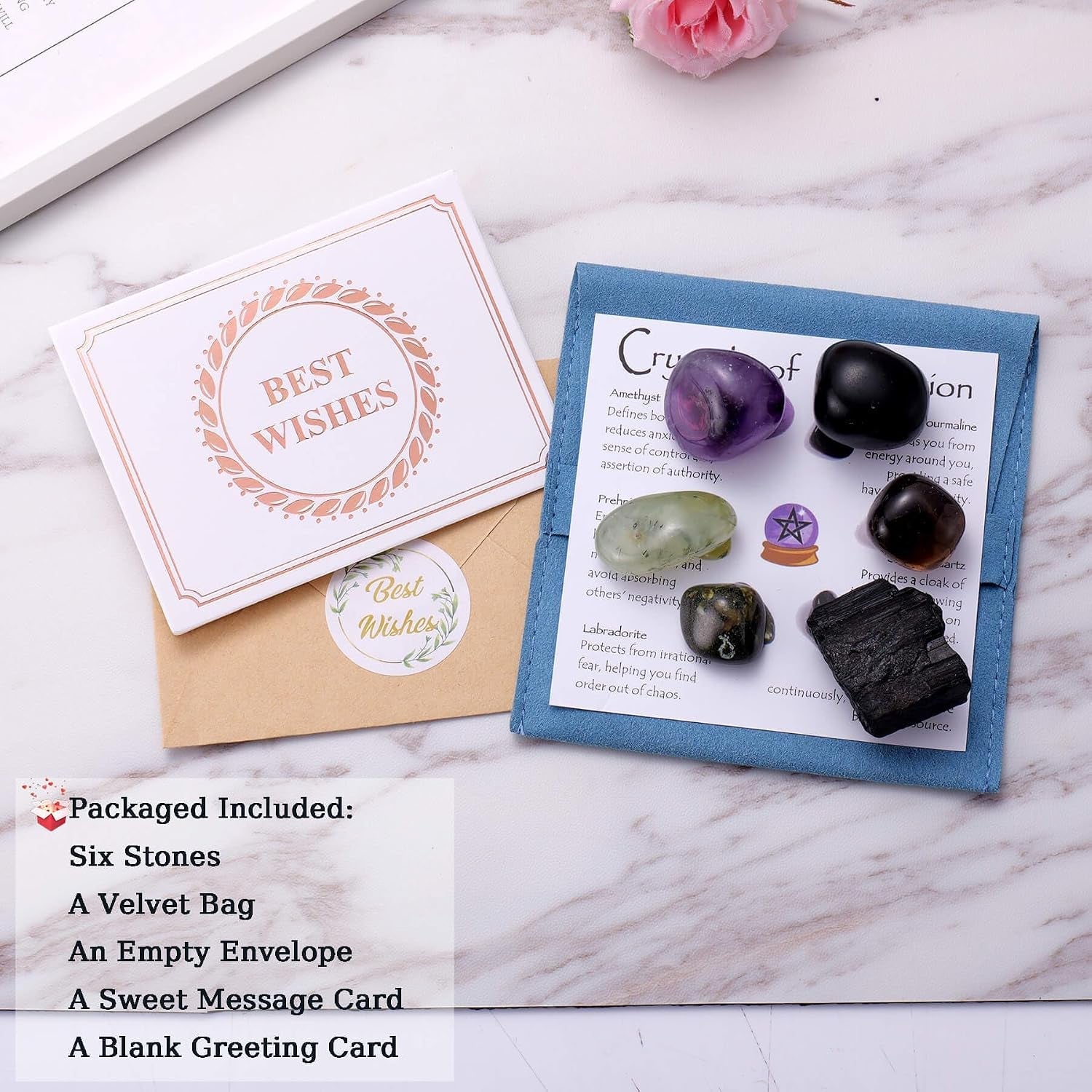 Protection Crystal Set for Shielding Negativity and Spiritual Defense - Healing Stones for Energy Cleansing and Thoughtful Gifts for Loved Ones - thewrightstore