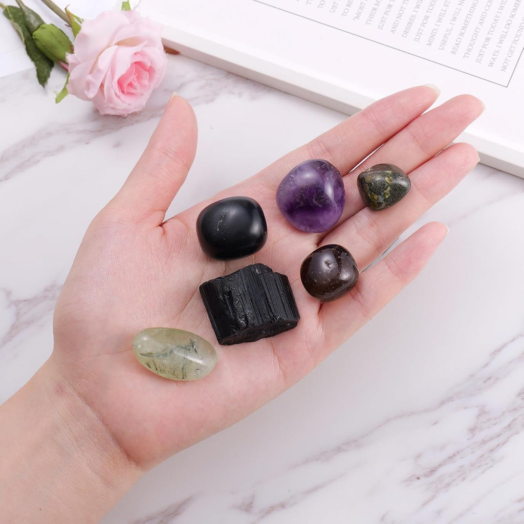 Protection Crystal Set for Shielding Negativity and Spiritual Defense - Healing Stones for Energy Cleansing and Thoughtful Gifts for Loved Ones - thewrightstore
