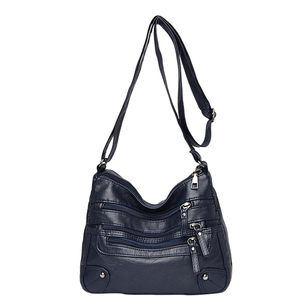 Purse for Women Soft PU Leather Multi Pockets Crossbody Shoulder Bag Lightweight Handbags Pocketbook - thewrightstore