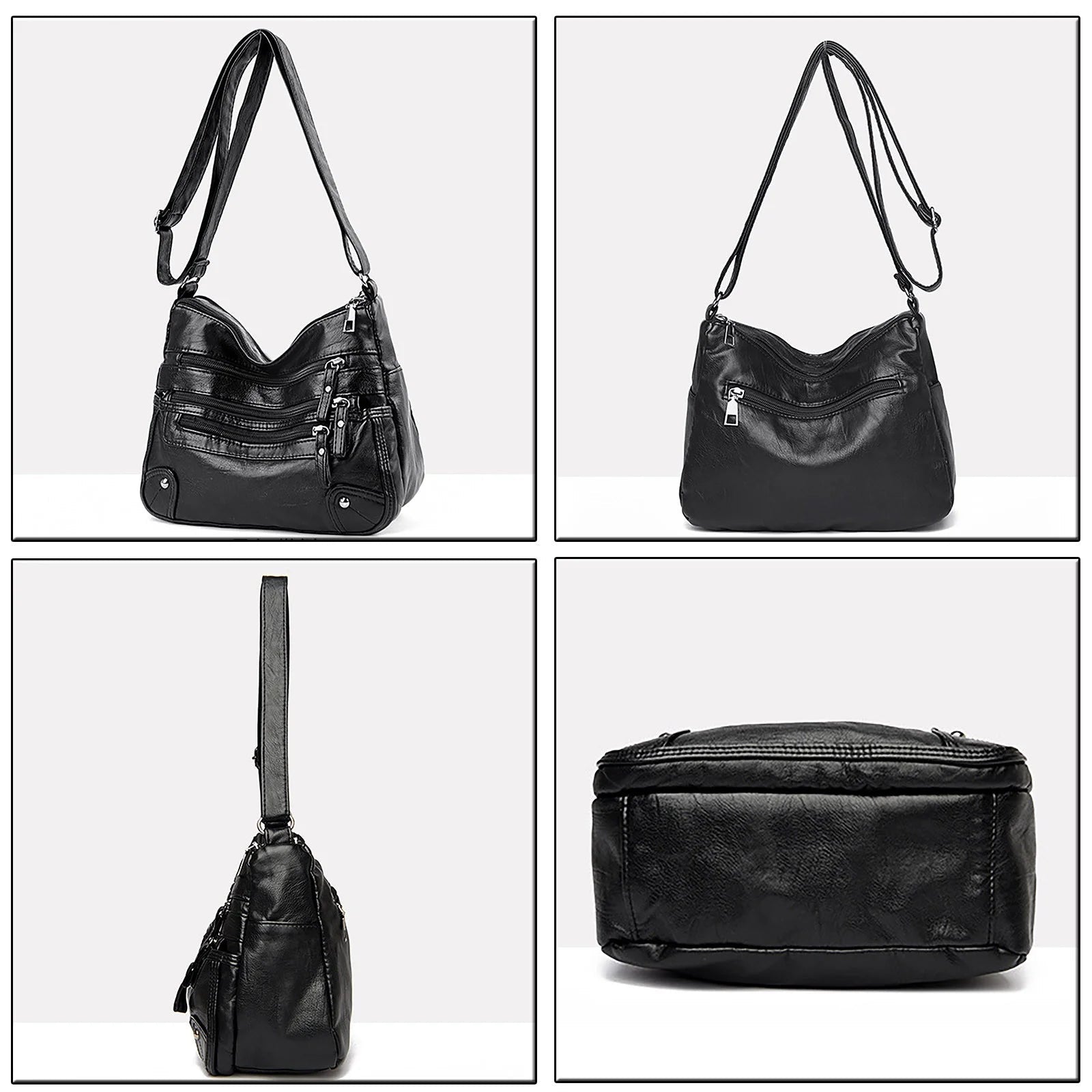 Purse for Women Soft PU Leather Multi Pockets Crossbody Shoulder Bag Lightweight Handbags Pocketbook - thewrightstore
