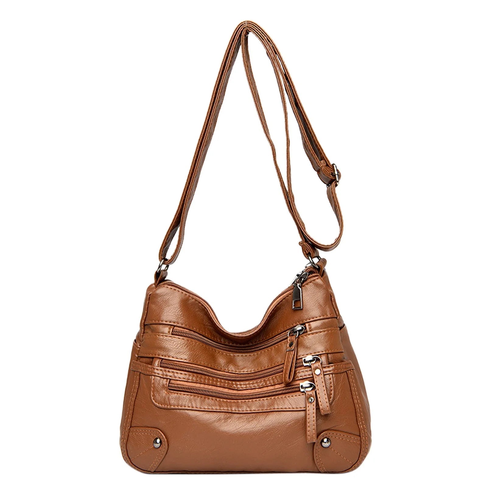 Purse for Women Soft PU Leather Multi Pockets Crossbody Shoulder Bag Lightweight Handbags Pocketbook - thewrightstore