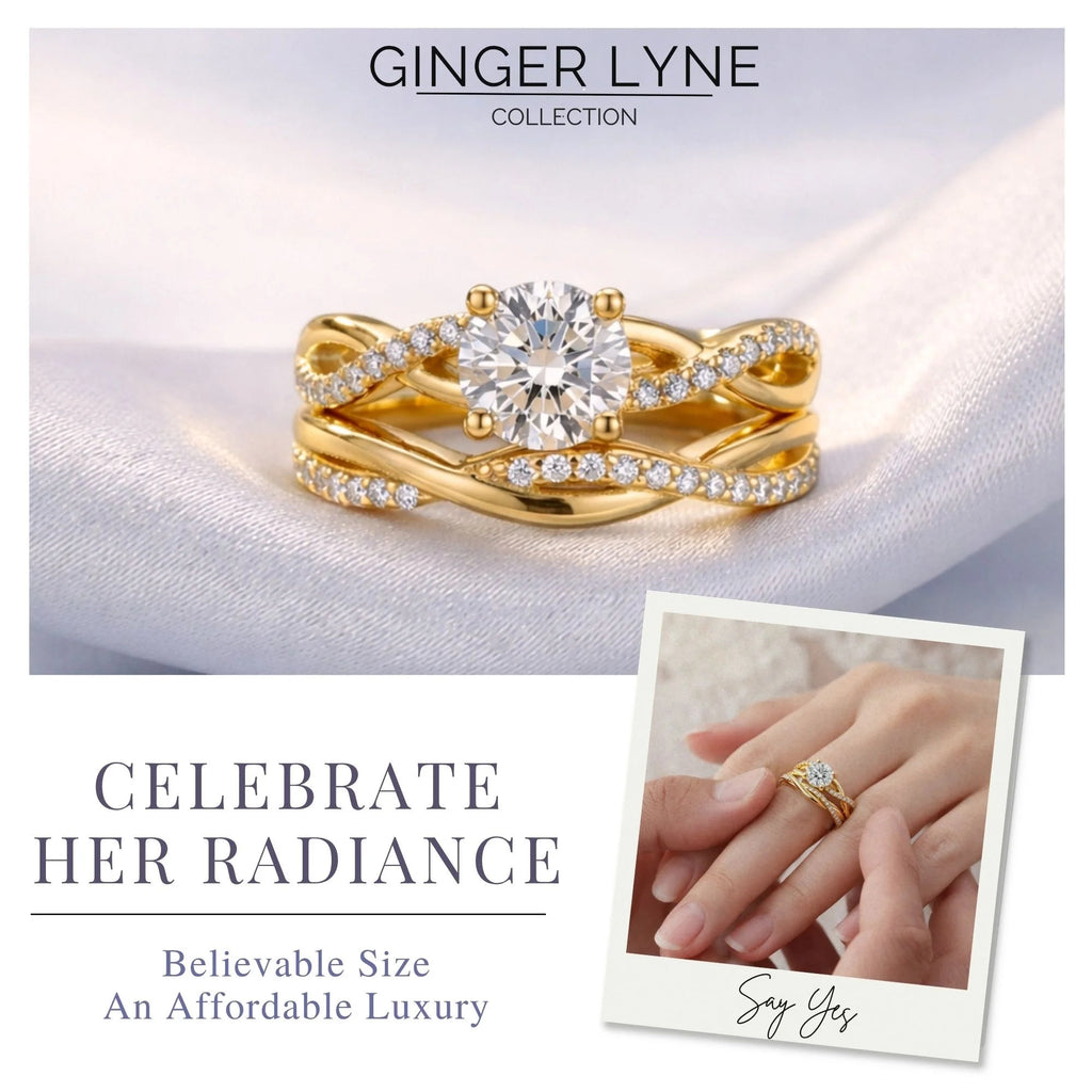 Queena Wedding Ring Set Anniversary Band Engagement Ring for Women Sterling Sterling Cz - thewrightstore