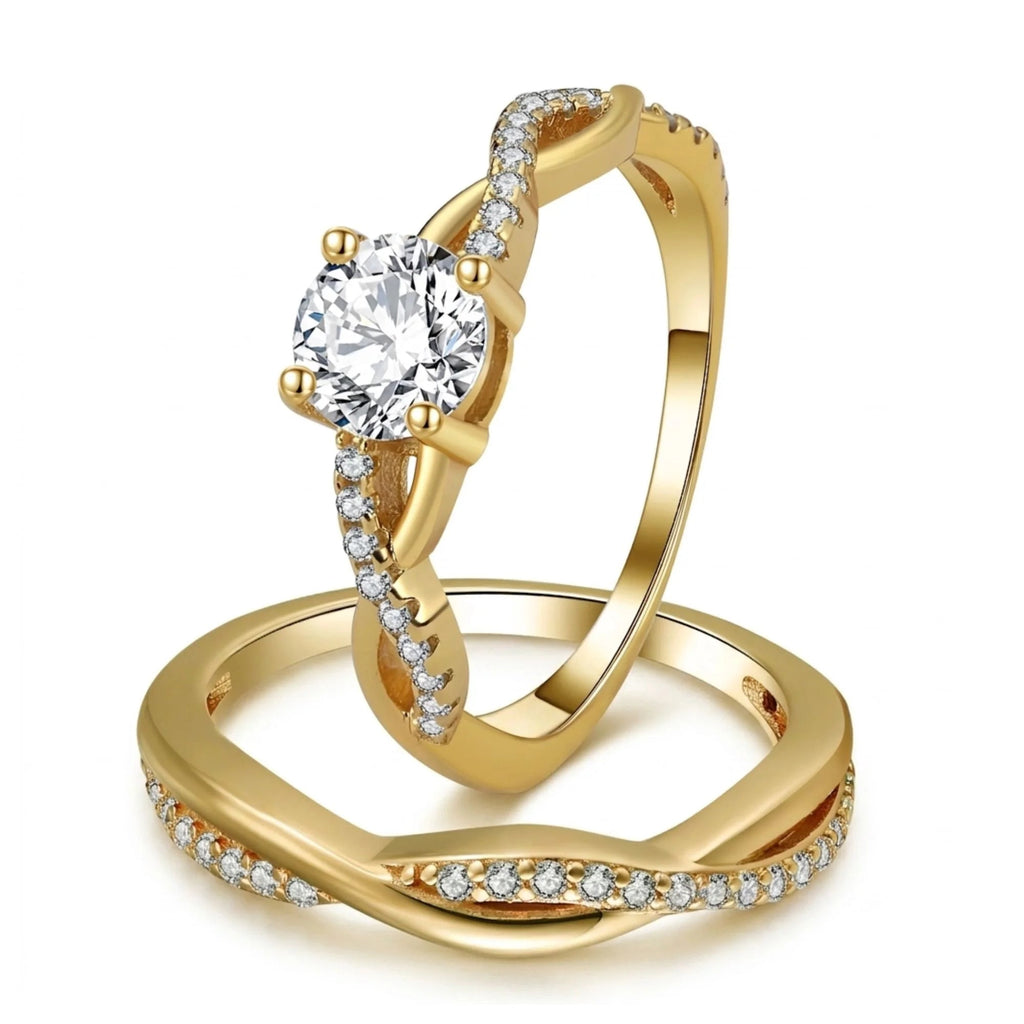Queena Wedding Ring Set Anniversary Band Engagement Ring for Women Sterling Sterling Cz - thewrightstore