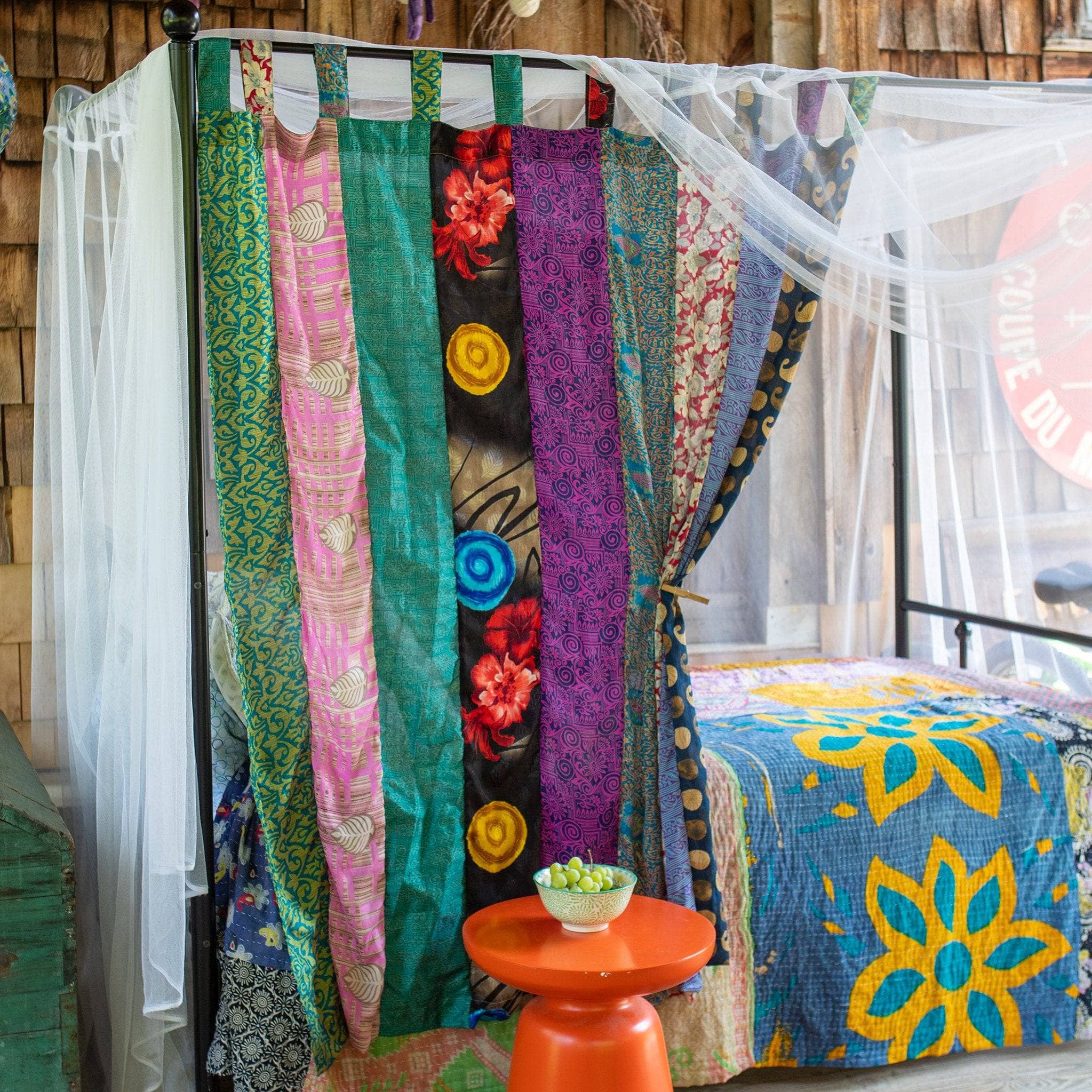 Rainbow Oasis Drapes – Upcycled Boho Curtains - thewrightstore
