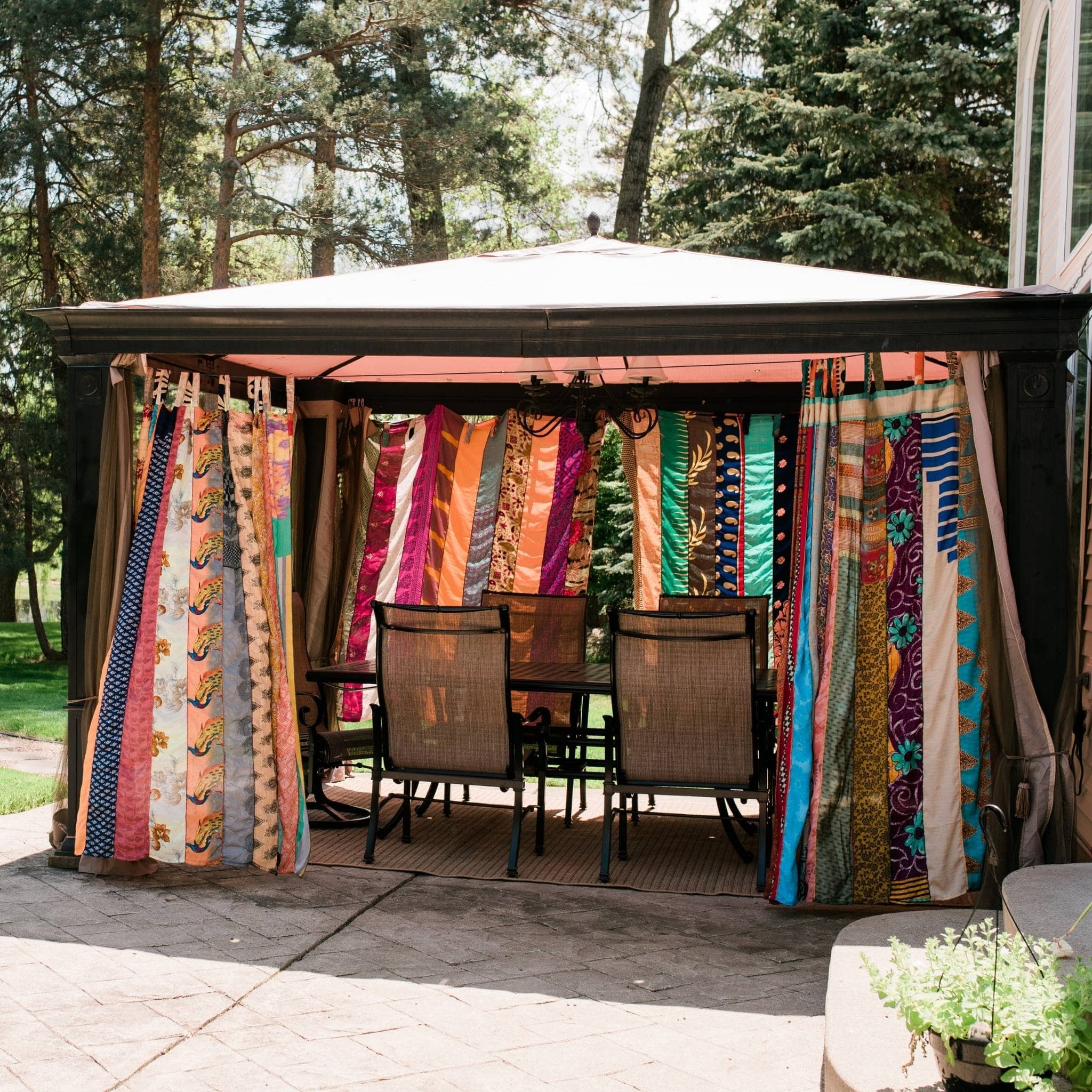 Rainbow Oasis Drapes – Upcycled Boho Curtains - thewrightstore