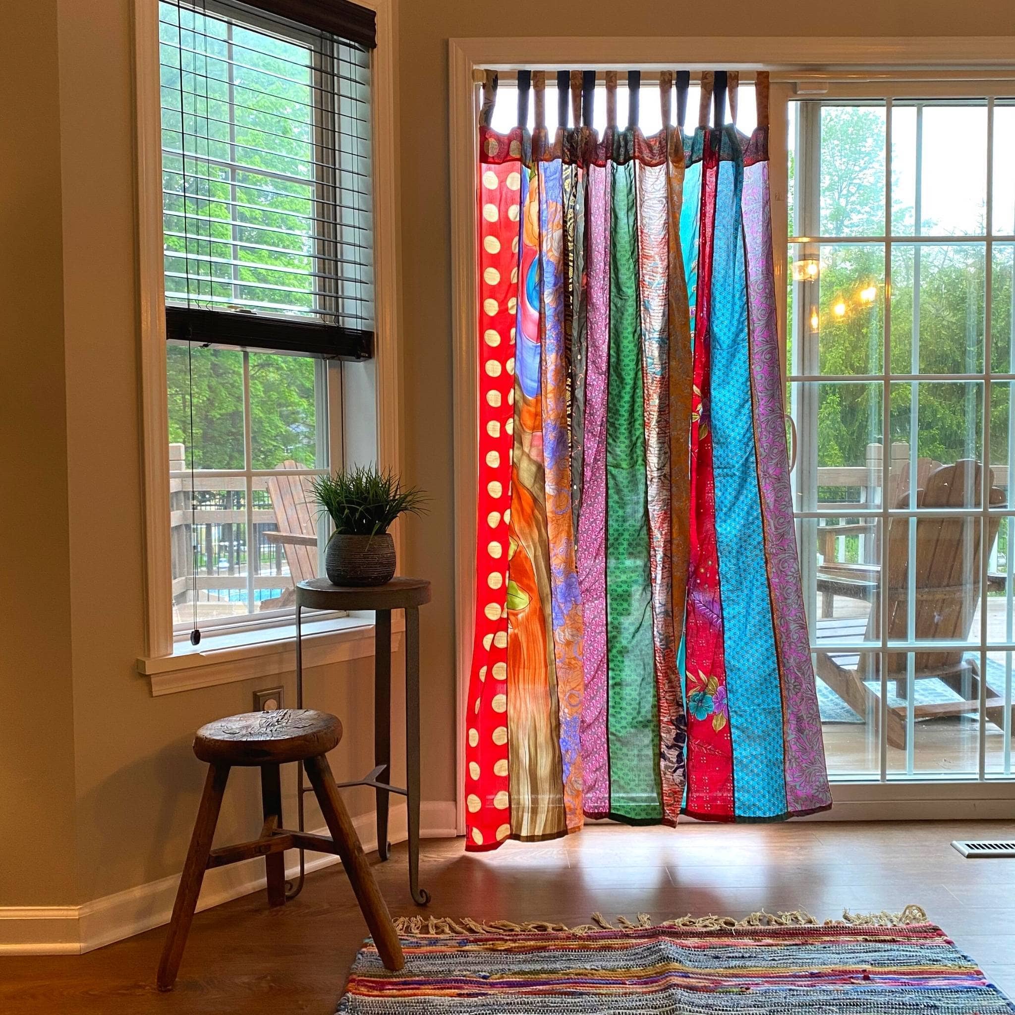 Rainbow Oasis Drapes – Upcycled Boho Curtains - thewrightstore