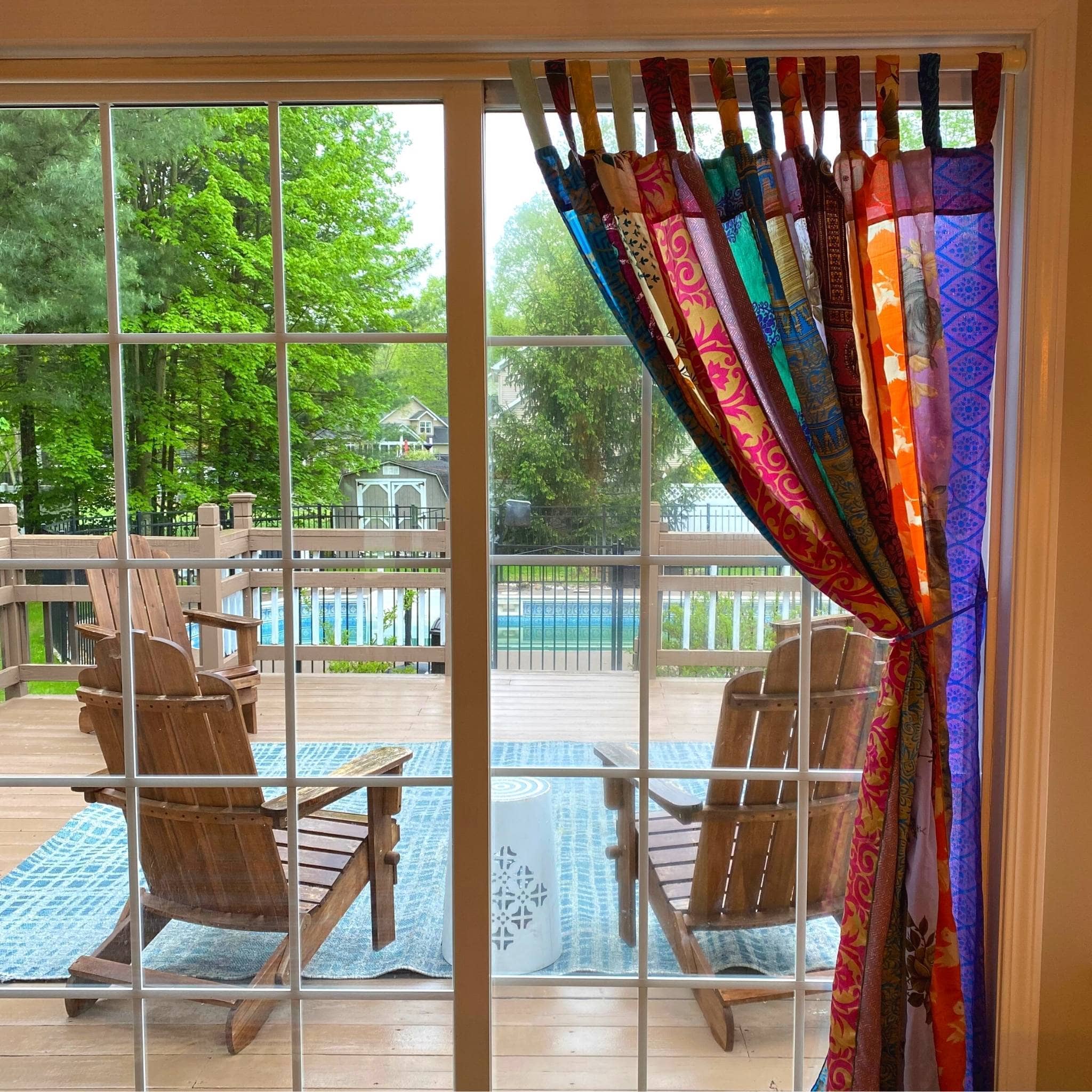 Rainbow Oasis Drapes – Upcycled Boho Curtains - thewrightstore