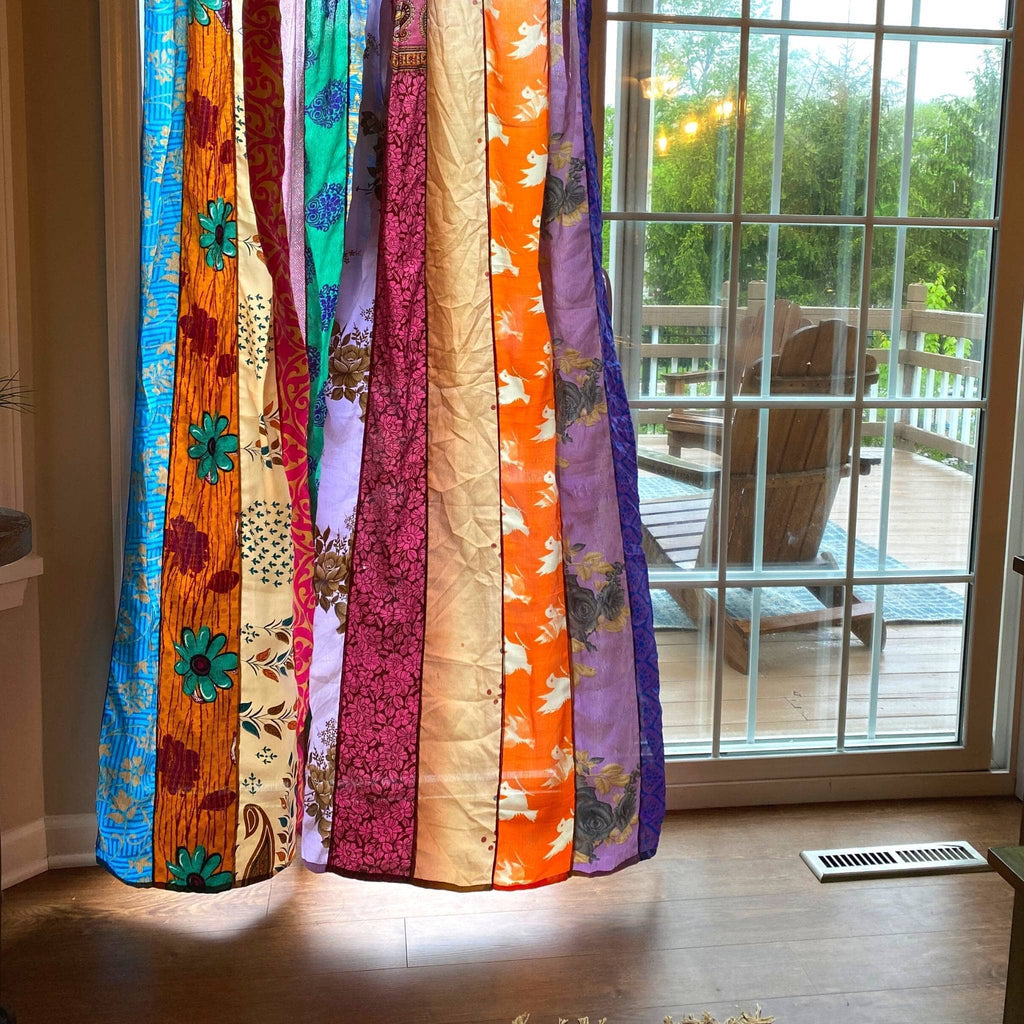 Rainbow Oasis Drapes – Upcycled Boho Curtains - thewrightstore