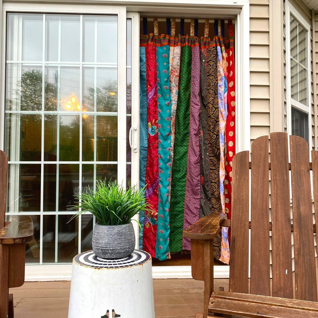 Rainbow Oasis Drapes – Upcycled Boho Curtains - thewrightstore