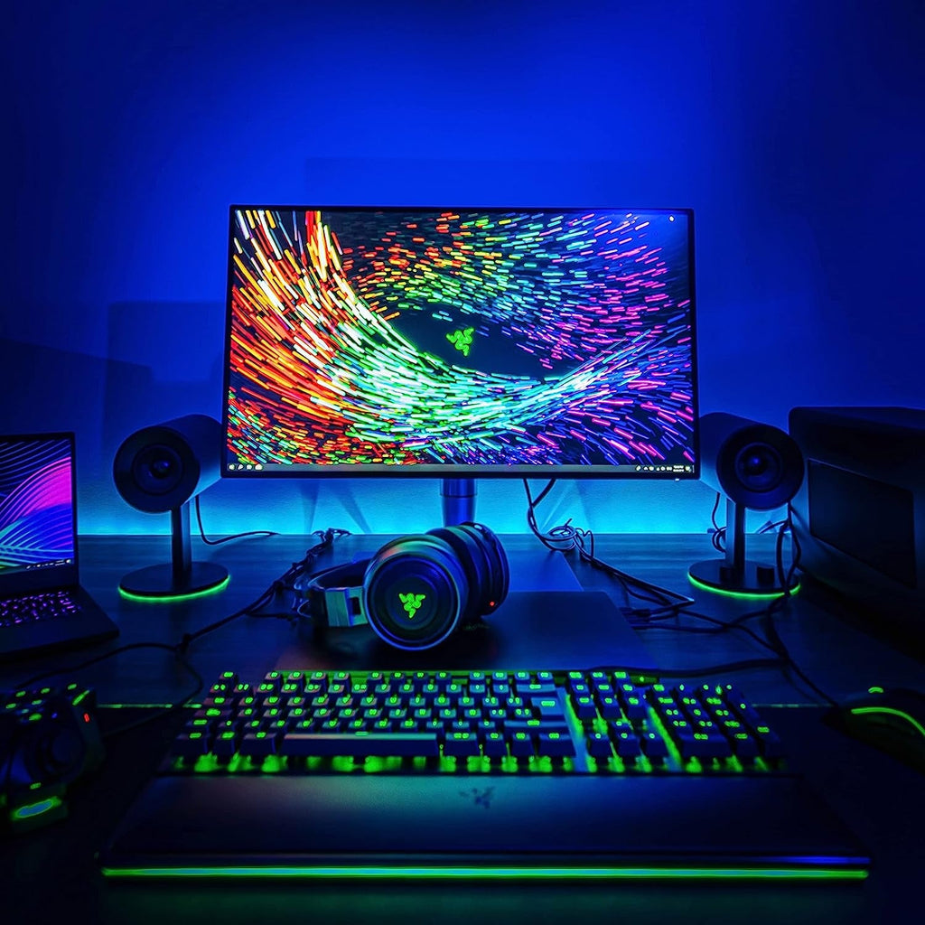 Razer Nommo Chroma 2.0 PC Gaming Speakers - Custom Woven 3" Glass Fiber Drivers, Rear-Facing Bass Ports, Bass Knob with Automatic Gain Control, Chroma Enabled, Black - thewrightstore