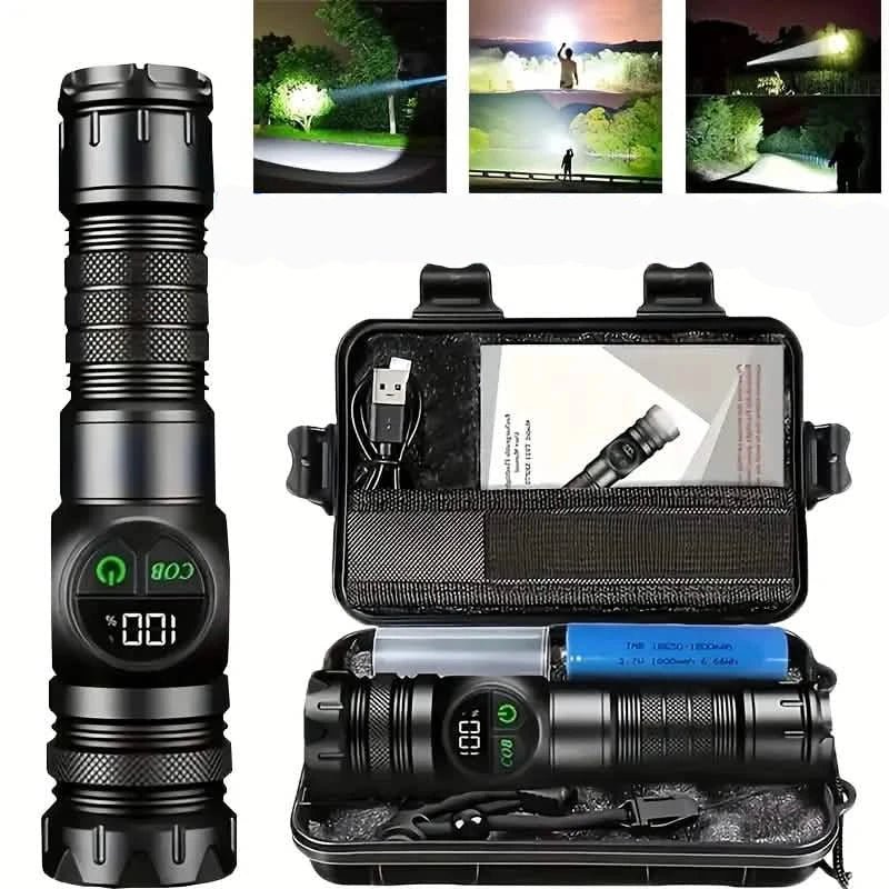 Rechargeable LED Flashlight with 5 Modes & Magnetic Base – Gift Box - thewrightstore