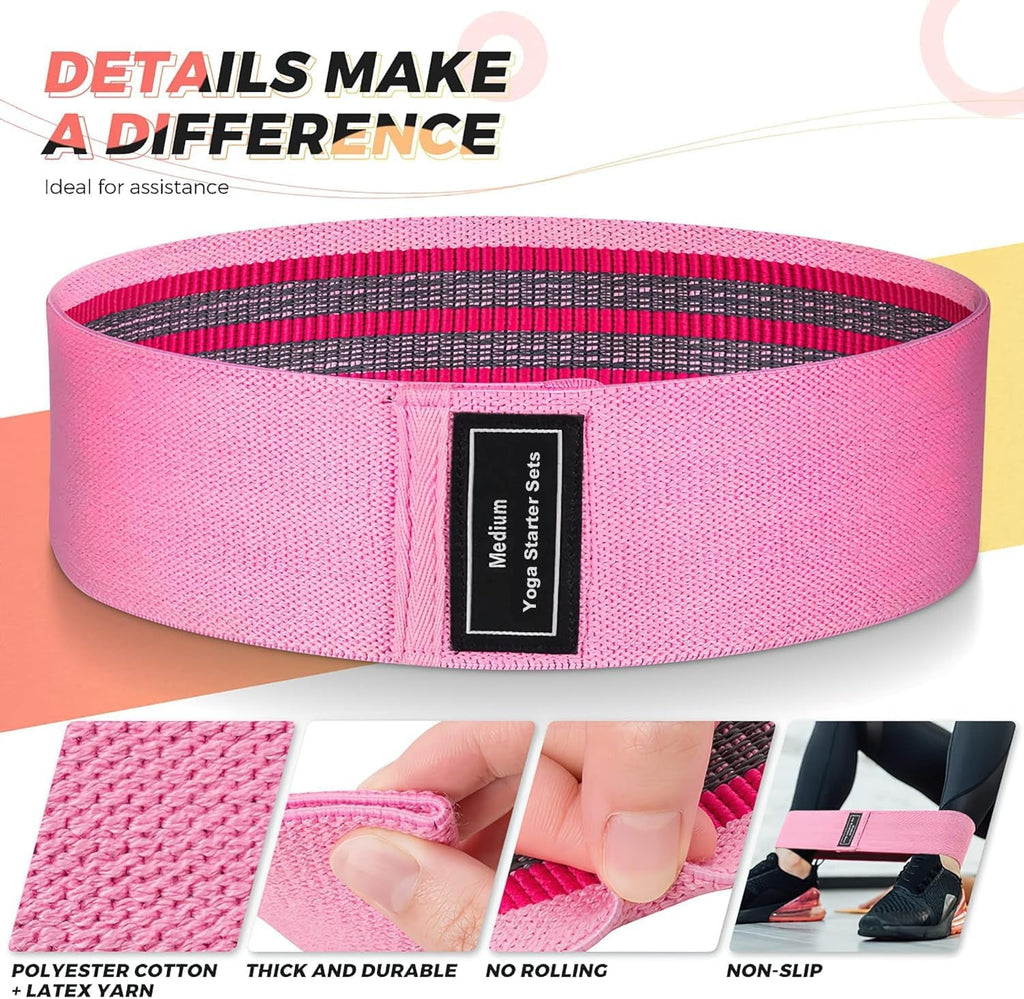 Renoj Professional Resistance Bands Set: 3 Fabric Loops for Pilates, Yoga, Home Gym, and Leg Training - Heavy, Medium, and Light Resistance for All Fitness Levels - thewrightstore