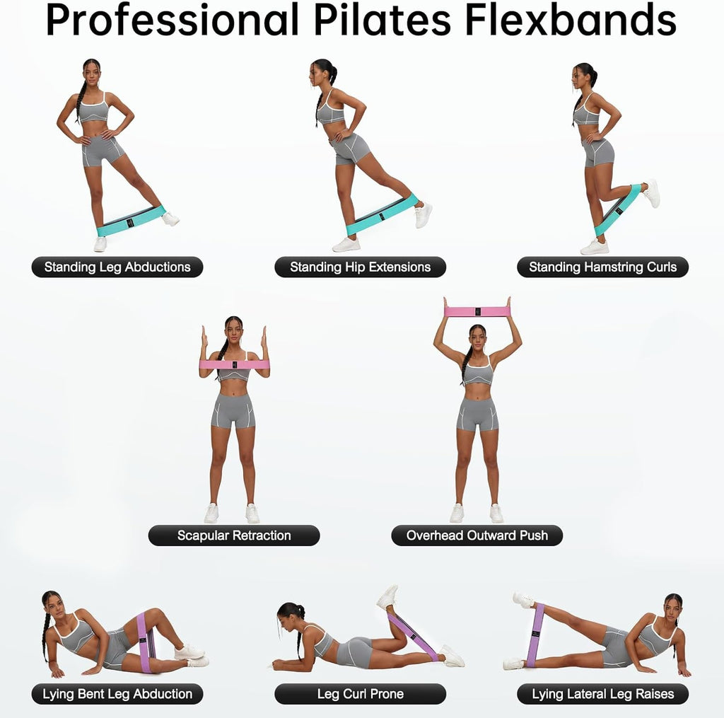 Renoj Professional Resistance Bands Set: 3 Fabric Loops for Pilates, Yoga, Home Gym, and Leg Training - Heavy, Medium, and Light Resistance for All Fitness Levels - thewrightstore