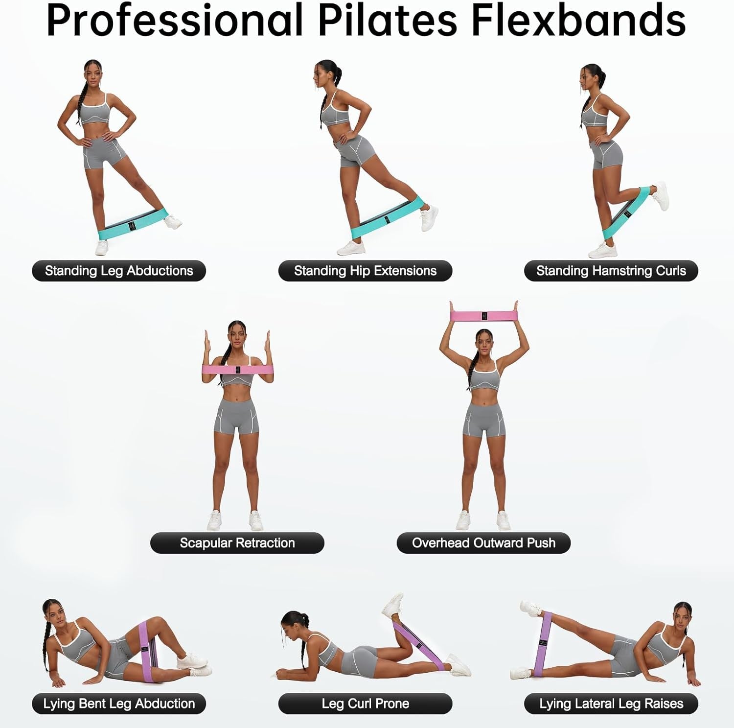 Renoj Professional Resistance Bands Set: 3 Fabric Loops for Pilates, Yoga, Home Gym, and Leg Training - Heavy, Medium, and Light Resistance for All Fitness Levels - thewrightstore