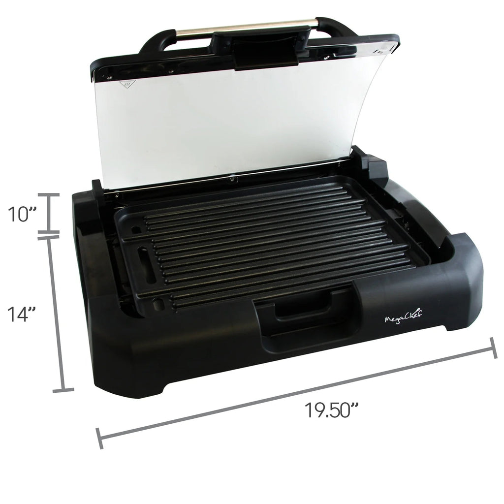 Reversible Indoor Grill and Griddle with Removable Glass Lid - thewrightstore