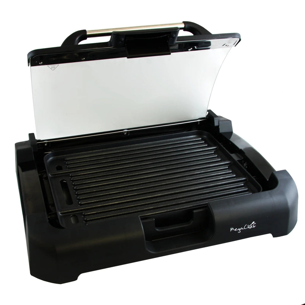 Reversible Indoor Grill and Griddle with Removable Glass Lid - thewrightstore