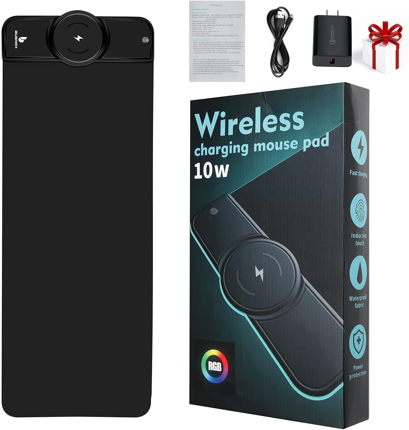 RGB Gaming Mouse Pad with 15W Wireless Charging, Extended Desk Mat 31.5 x 11.8 Inch, LED Mouse Pad with 10 Lighting Modes, Non - Slip Base for Keyboard, Mouse - thewrightstore