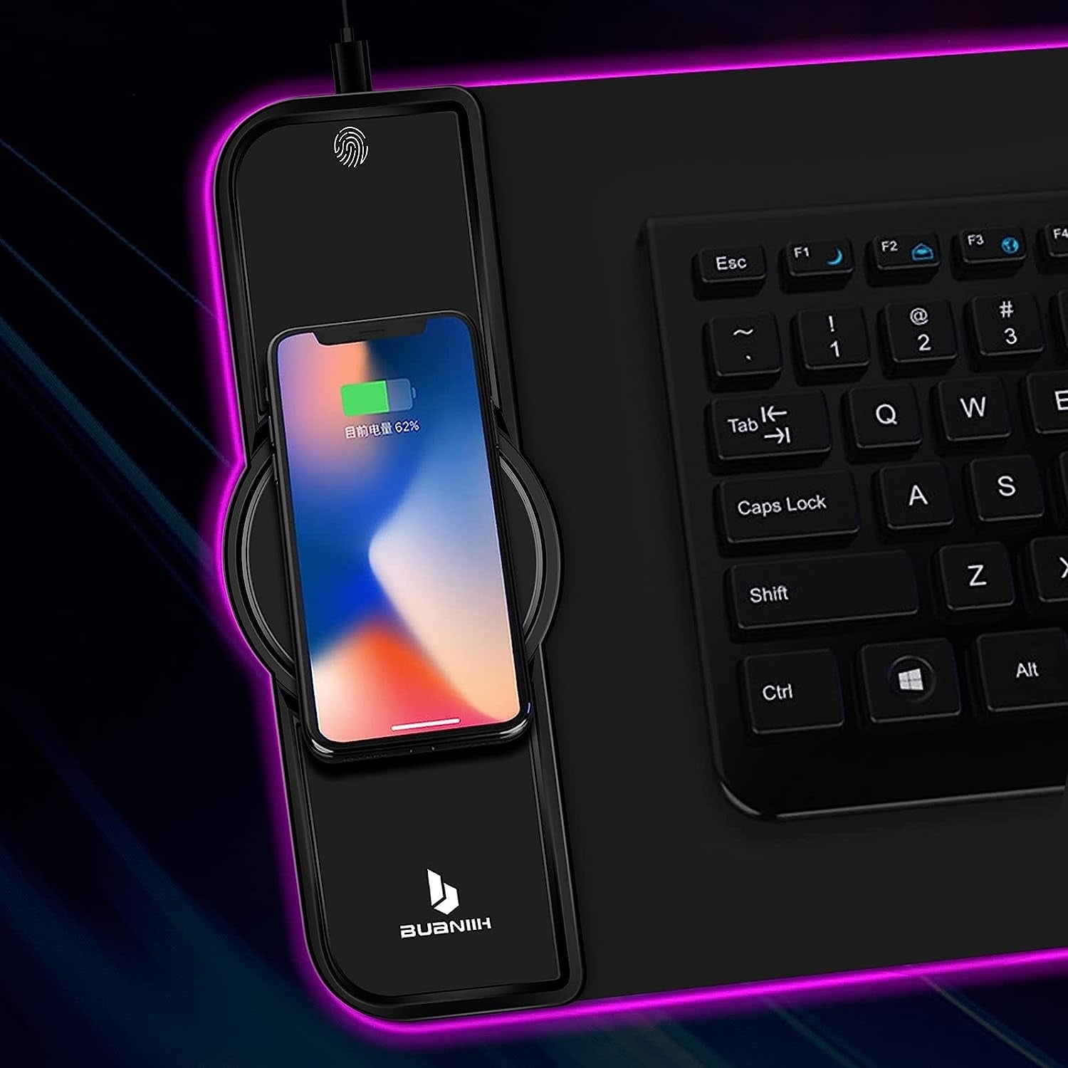 RGB Gaming Mouse Pad with 15W Wireless Charging, Extended Desk Mat 31.5 x 11.8 Inch, LED Mouse Pad with 10 Lighting Modes, Non - Slip Base for Keyboard, Mouse - thewrightstore