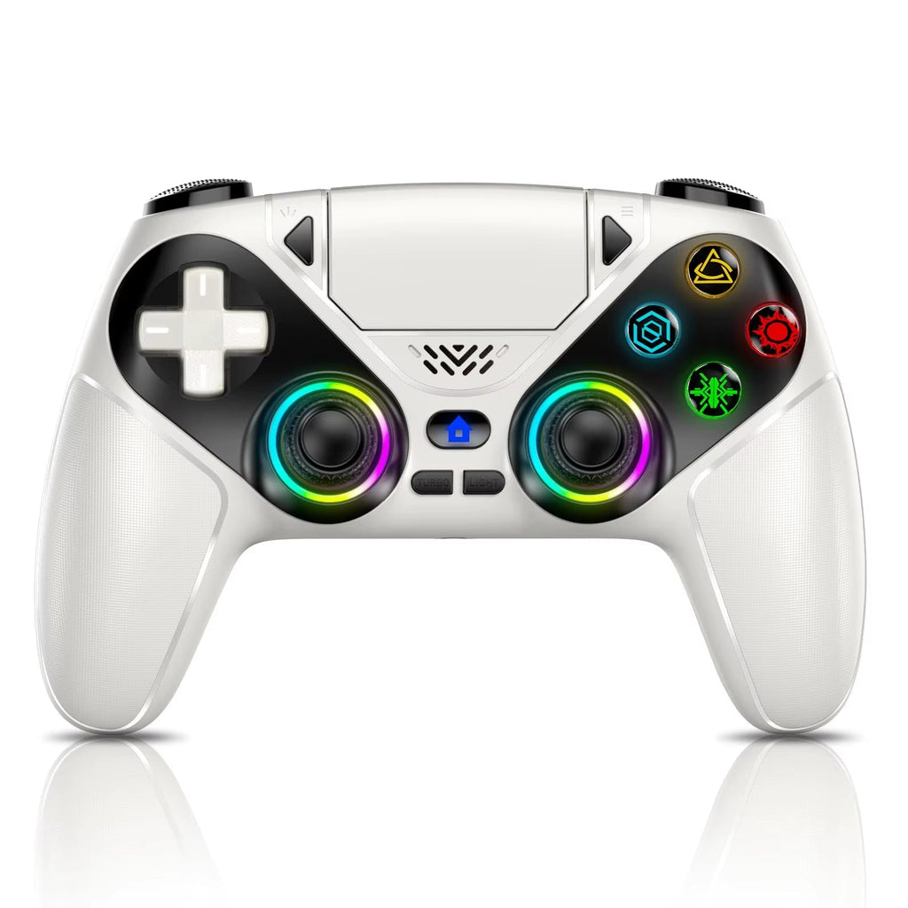 RGB Wireless Controller Compatible with PS5 and PC, Hall Effect Triggers, Programmable Buttons, Turbo Mode, Dual Vibration Gamepad - thewrightstore