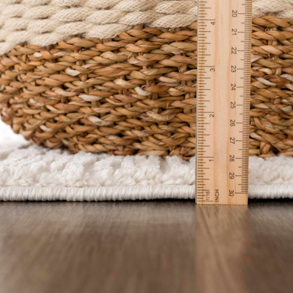 Riad Black Striped White Rug with Tassels - thewrightstore