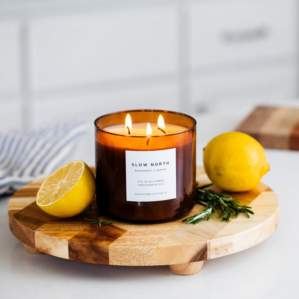 Rosemary + Lemon - Signature 3 - Wick Candle - thewrightstore