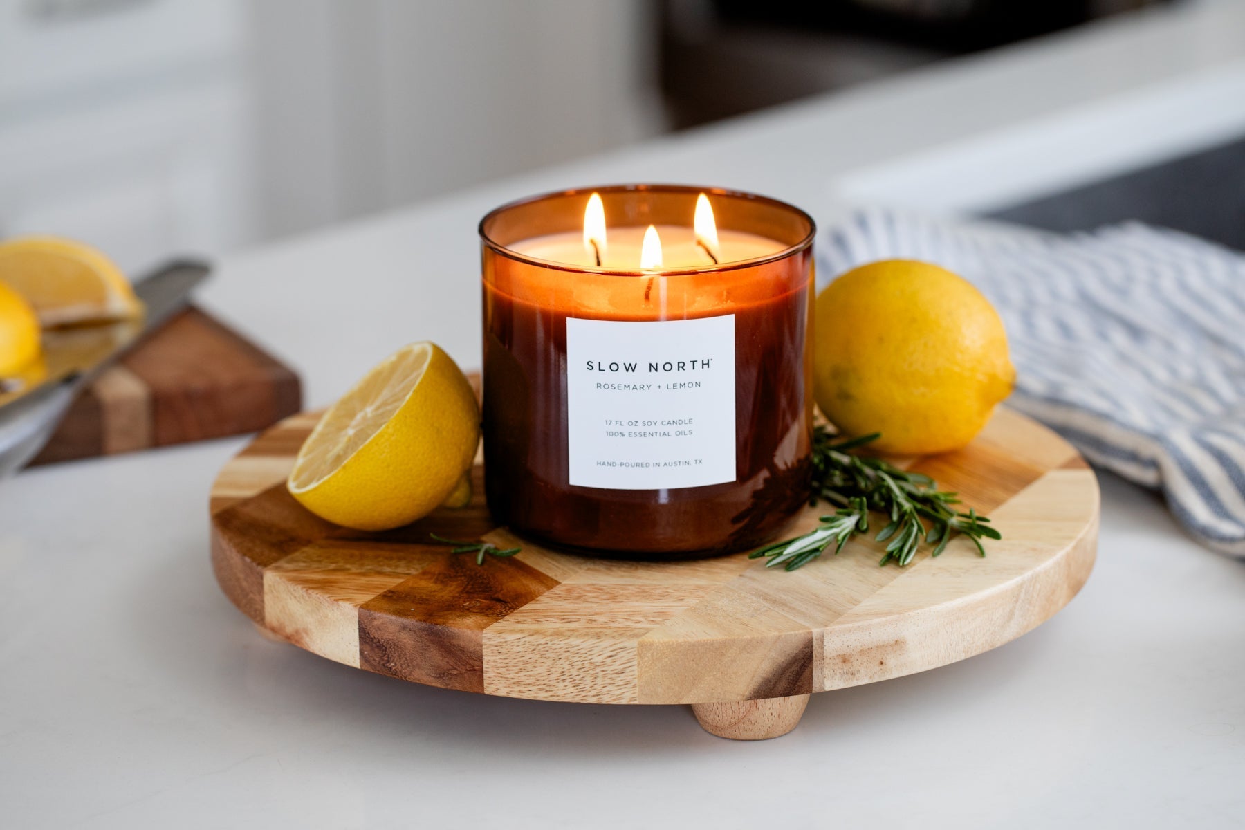 Rosemary + Lemon - Signature 3 - Wick Candle - thewrightstore