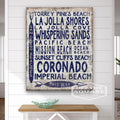 San Diego Beaches Sign - Vintage Wood Look Arrow - thewrightstore