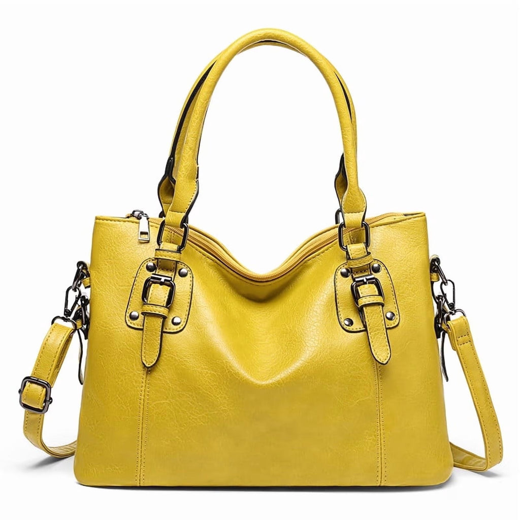 Satchel Handbag for Women with Shoulder Strap Medium Top Handle Purse Crossbody Bag Soft Leather Work Tote - thewrightstore