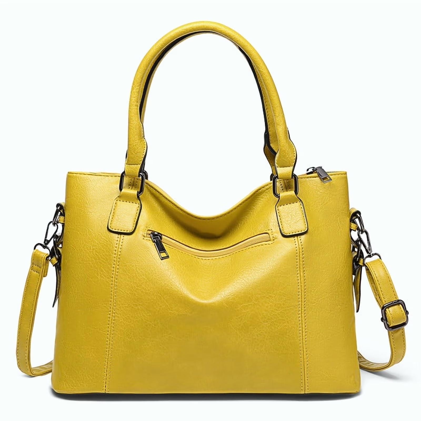 Satchel Handbag for Women with Shoulder Strap Medium Top Handle Purse Crossbody Bag Soft Leather Work Tote - thewrightstore