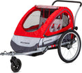 Schwinn Trailblazer Double Child Bike Trailer for Two Children, Maximum Capacity 80 lbs, Canopy, 20-Inch Air-Filled Tires, Red - thewrightstore