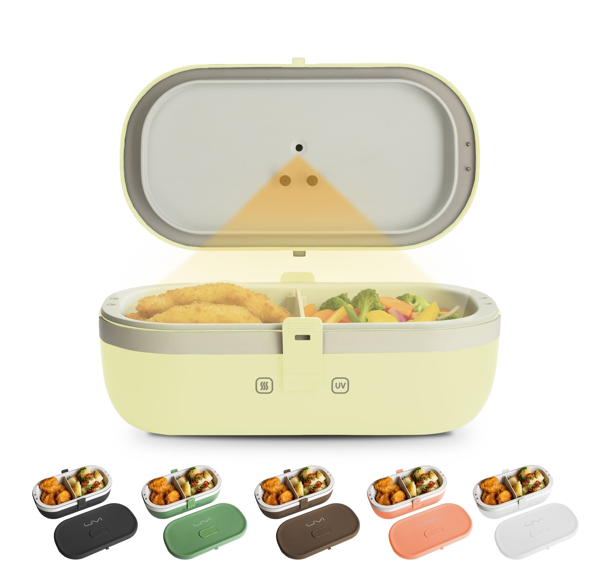 Self - Heating Lunch Box With USB - C Cord and UV LIGHT SANITIZER - thewrightstore